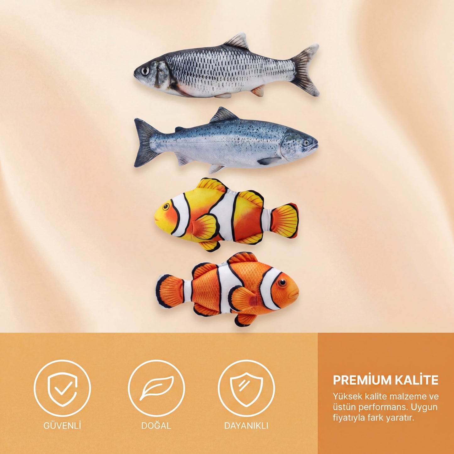 DESYRÉN Premium Hareketli Naneli Balık Oyuncağı